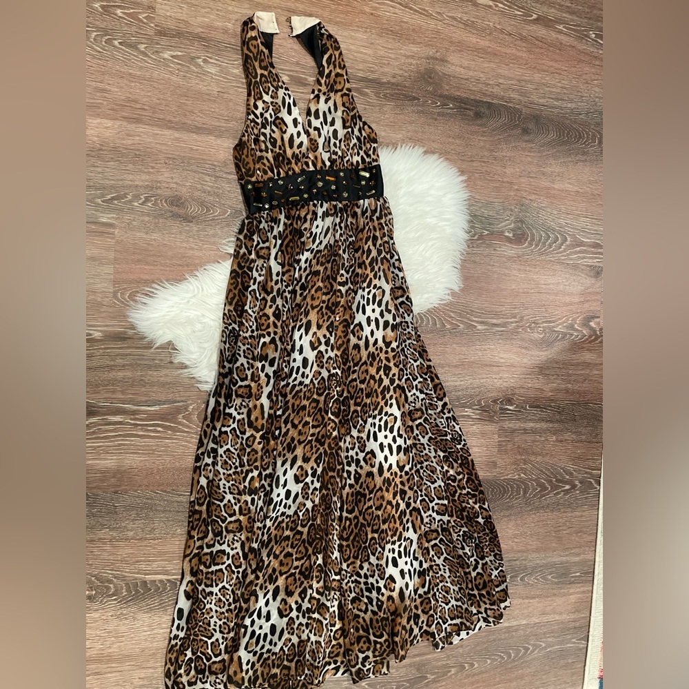 Moda international Beaded Animal Print Maxi Dress ~ 2
